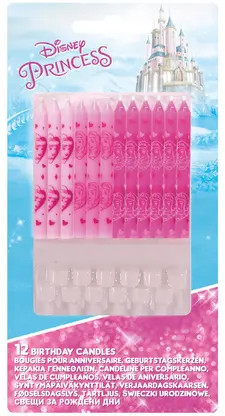 12 pcs birthday candle and 12 holder DISNEY PRINCESSES