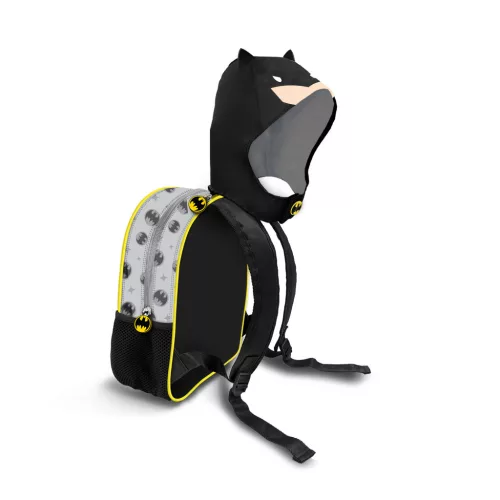 BATMAN GRAY hooded backpack made of waterproof material - 26cm X 31cm X 11cm