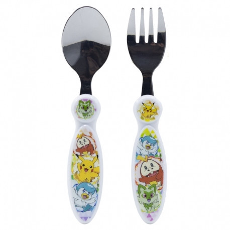 2 PC ELLIPTICAL METAL CUTLERY SET POKEMON