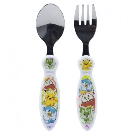 2 PC ELLIPTICAL METAL CUTLERY SET POKEMON
