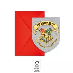   6pcs Birthday invitation and envelope HARRY POTTER HOGWARTS HOUSES