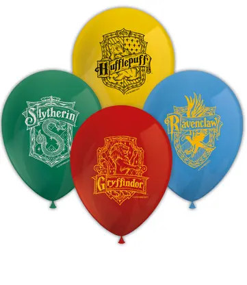 8 printed latex balloon HARRY POTTER HOGWARTS HOUSES