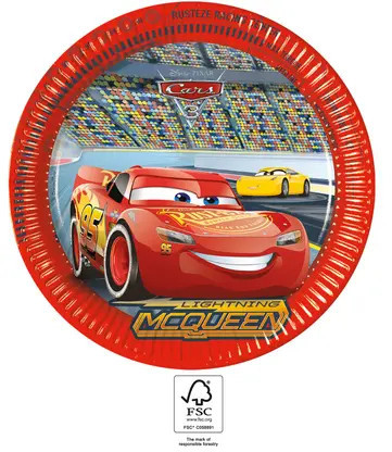 8pcs paper plate 23cm Cars