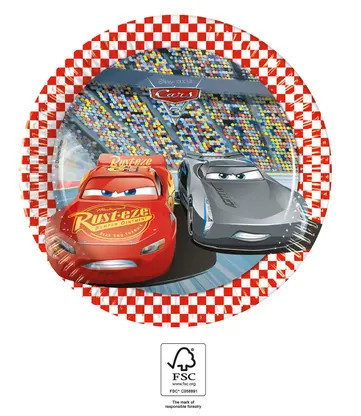 8pcs paper plate 20cm Cars