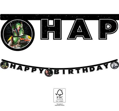1pc Happy Birthday sign STAR WARS GALAXY