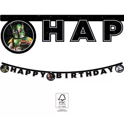 1pc Happy Birthday sign STAR WARS GALAXY
