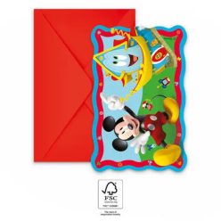6 Birthday invitation and envelope MICKEY ROCK THE HOUSE