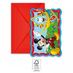 6 Birthday invitation and envelope MICKEY ROCK THE HOUSE