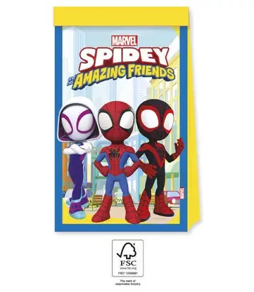 4pcs paper party bag SPIDEY AND HIS AMAZING FRIENDS MARVEL