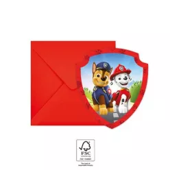 6pcs Paw Patrol Birthday Invitation and Envelope