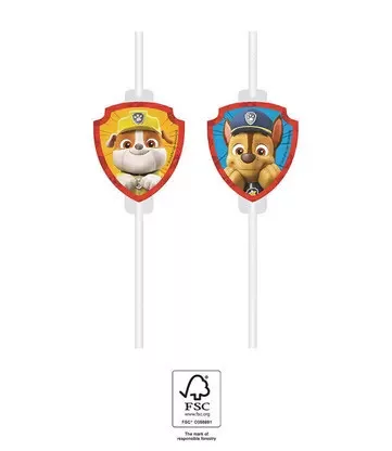 4pcs Paw Patrol Paper Straw
