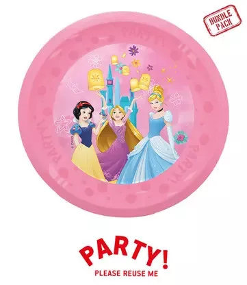 4 pcs reusable party plate 21 cm DISNEY PRINCESSES