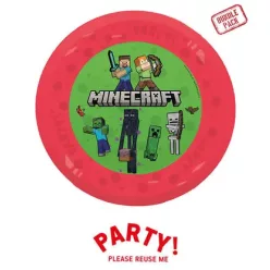 4 pcs reusable party plate 21cm MINECRAFT