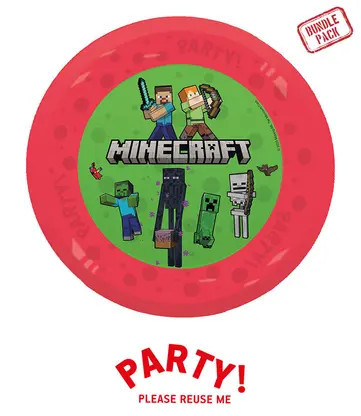 4 pcs reusable party plate 21cm MINECRAFT