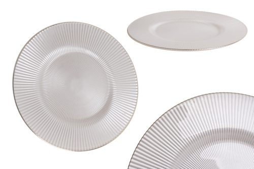 Ribbed white plate 21*1.3