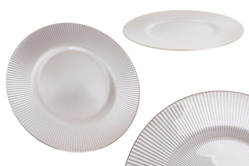 Ribbed white plate 27*1.7