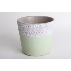 CEM.CAS.CIRCLE GREEN POT14*12