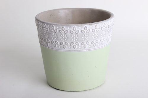 CEM.CAS.CIRCLE GREEN POT14*12