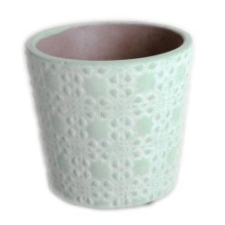 CEM.CAS.CIRCLE FLOWER POTGREEN14*12