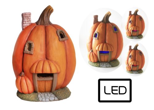 OUTDOOR PUMPKIN HOUSE+LED 23*19*32.5