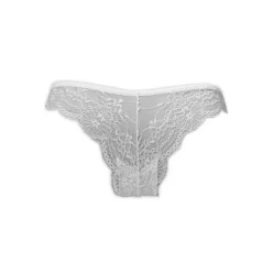 Women's lace material thong panties - white - XS