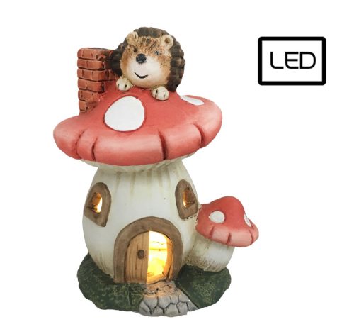 K.MUSHROOM HOUSE+HEDGEHOG LED 15.2