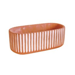 WET.BASKET.OVAL TERRACOTTA BORDER23*12