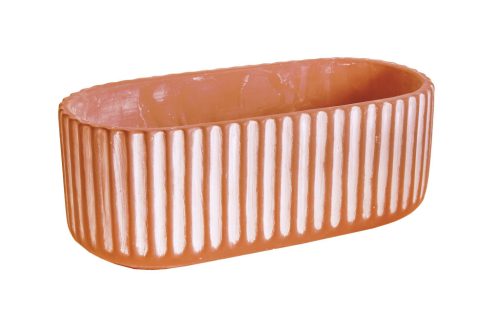 WET.BASKET.OVAL TERRACOTTA BORDER23*12