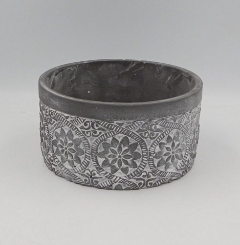 WET.BASKET.PLATE GRAY FLOWER21*10