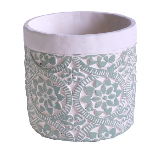 WET.BASKET.CIRCLE GREEN FLOWER17*16