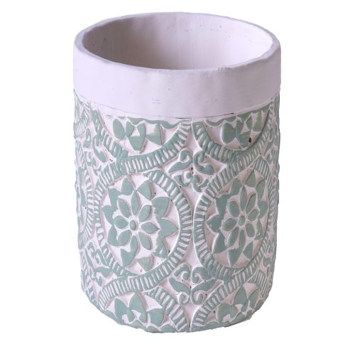 WET.VASE GREEN FLOWERED 16*23