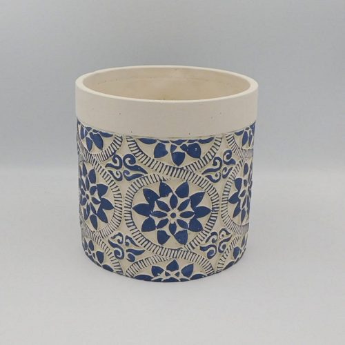 WET.BASKET.CIRCLE BLUE FLOWER 11*10