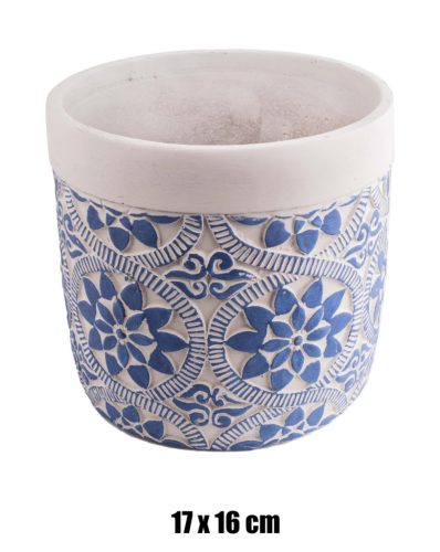 WET.BASKET.CIRCLE BLUE FLOWER 17*16