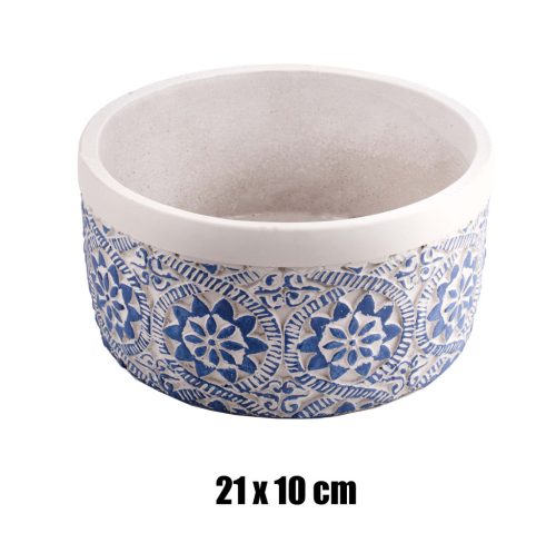 WET.BASKET.PLATE BLUE FLOWER 21*10