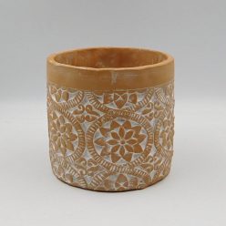 WET.BASKET.CIRCLE TERRACOTTA FLOWER11*10