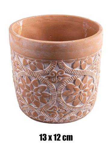 WET.BASKET.CIRCLE TERRACOTTA FLOWER13*12