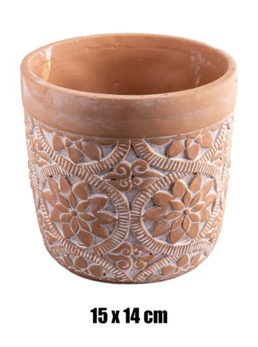 WET.BASKET.CIRCLE TERRACOTTA FLOWER15*14