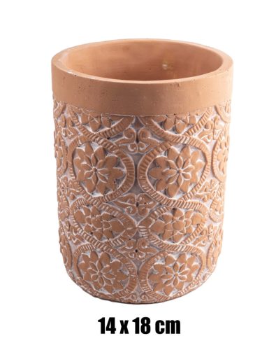 WET.VASE TERRACOTTA FLOWER 14*18