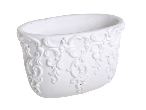 WET.BASKET.OVAL INDENTED WHITE18.5