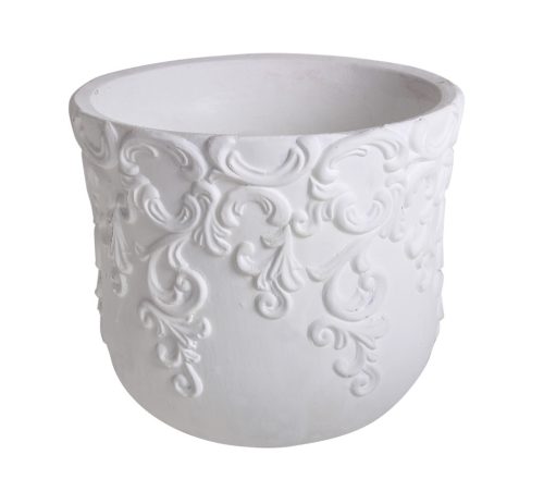 WET.BASKET.POT INDENTED WHITE 18*15
