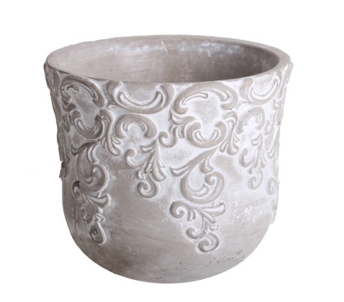 WET.BASKET.POT INDENTED GRAY 18*15
