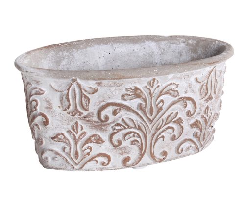 WET.BASKET.POT BAROQUE BROWNISH19*9