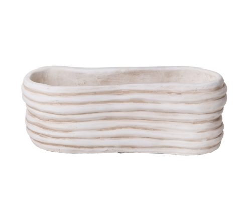 WET.BASKET.OVAL CURVED WHITE19*7