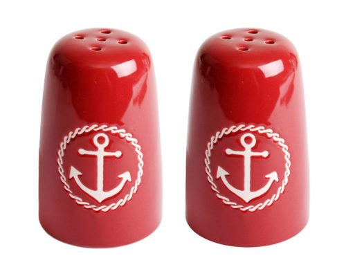 K.SALT/PEPPER SET ANCHOR RED 8