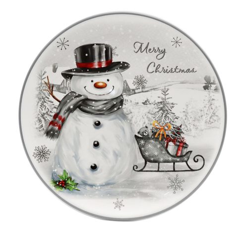 K.PLATE SNOWMAN+SLED 20,5
