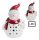 PORCELAIN LED SNOWMAN PINK/WHITE 15.5