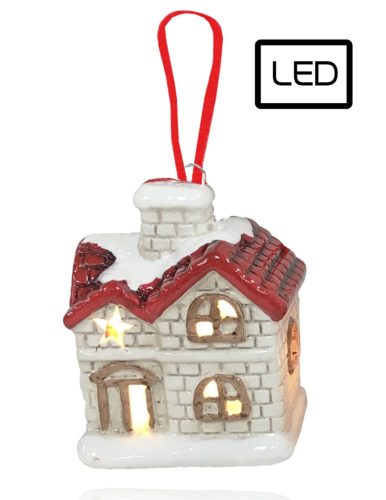PORCELAIN SNOW HOUSE AK.+LED 7.2
