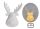 PORCELAIN LED REINDEER HEAD WHITE 13.5