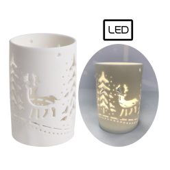 PORCELAIN LED LANTERN FOREST WHITE13