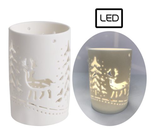PORCELAIN LED LANTERN FOREST WHITE13